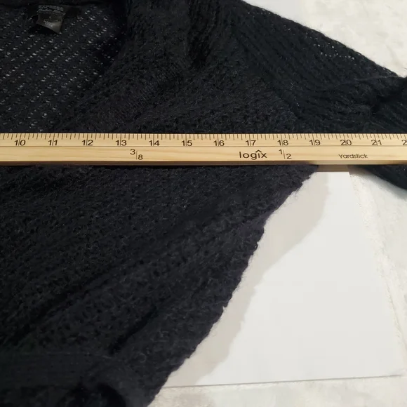 Express Black Knit Cardigan with Tie Waist - Picture 3 of 7